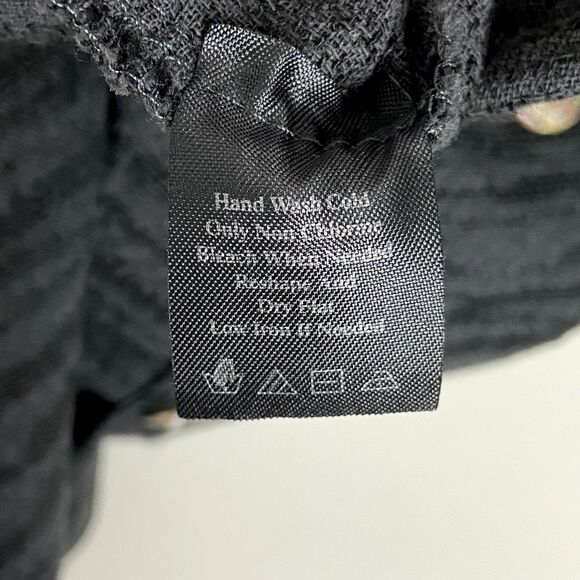 Toofan Top Womens Small Gray Lagenlook Button Up Pockets Textured‎ Woven Classic - Picture 6 of 7